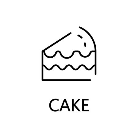Cake flat icon. Single high quality outline symbol of sweets for web design or mobile app. Thin line signs of cake for design logo, visit card, etc. Outline pictogram of cakeのイラスト素材