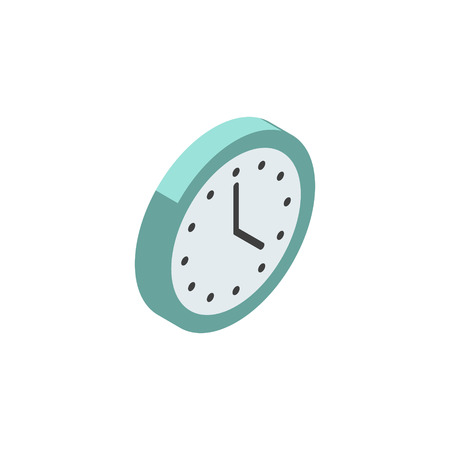 Clock isometric icon or logo. 3d vector illustration of clock. Isometric vector furniture. Element of home interior for web design, mobile app, infographic. Vector isometric icon of clock.のイラスト素材
