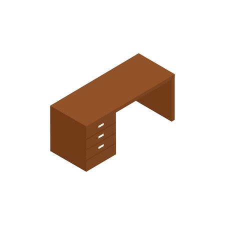 Table isometric icon or logo. 3d vector illustration of table. Isometric vector furniture. Element of home interior for web design, mobile app, infographic. Vector isometric icon of tableのイラスト素材