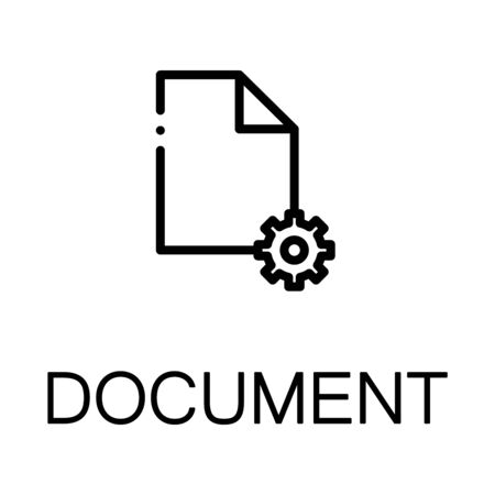 Document icon. Paper single high quality outline symbol for web design or mobile app. Thin line sign for design logo. Black outline pictogram on white backgroundのイラスト素材
