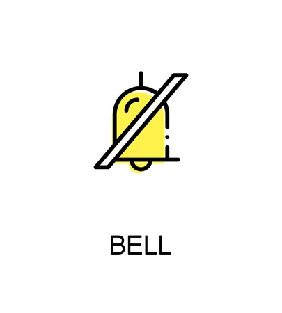 Bell flat icon. Single high quality outline symbol for web design, mobile app. Bell vector thin line icons or logo.のイラスト素材