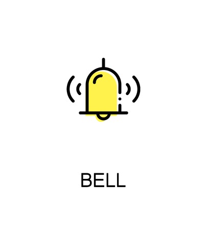 Bell flat icon. Single high quality outline symbol for web design, mobile app.のイラスト素材