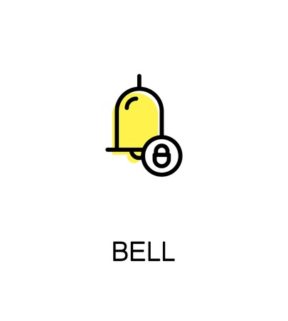 Bell flat icon. Single high quality outline symbol for web design, mobile app. Bell vector thin line icons or logo.のイラスト素材