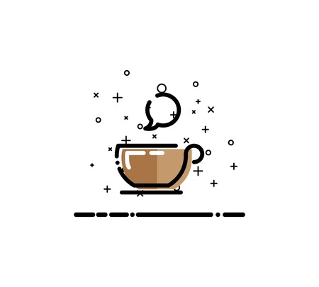 Coffee icon. Single high quality outline symbol for web design or mobile app. Thin line sign for design logo. Black outline pictogram on white backgroundのイラスト素材