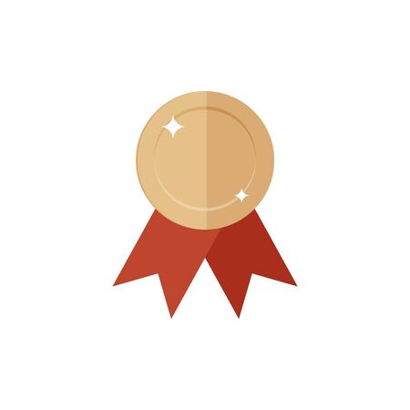 Bronze medal icon.Single high quality sign of bronze prize for webdesign or mobile app. Bronze award vector illustration. Color symbol on white backgroundのイラスト素材