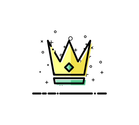 Crown icon. Single high quality outline symbol for web design or mobile app. Thin line sign for design logo. Black outline pictogram on white backgroundのイラスト素材