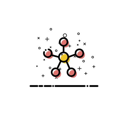 Chart  icon. Single high quality outline symbol for web design or mobile app. Thin line sign for design logo. Color line symbol on white backgroundのイラスト素材