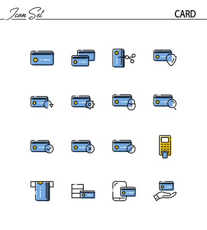 Card flat icon set. Collection of high quality outline symbols for web design, mobile app. Card vector thin line icons or logo.のイラスト素材