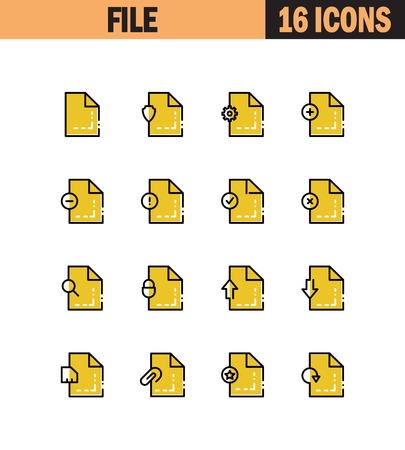 File flat icon set. Collection of high quality outline symbols for web design, mobile app. File vectorの写真素材