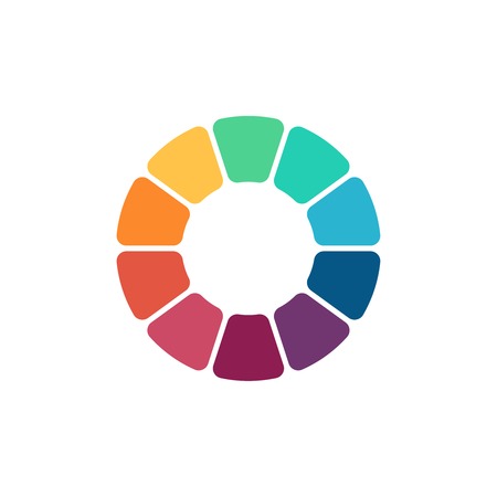 Flat pie chart element in modern style for web design or mobile app.Vector color illustration for...