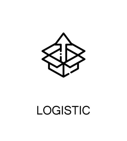 Logistic icon. Single high quality outline symbol for web design or mobile app. Thin line sign for design logo. Black outline pictogram on white backgroundのイラスト素材