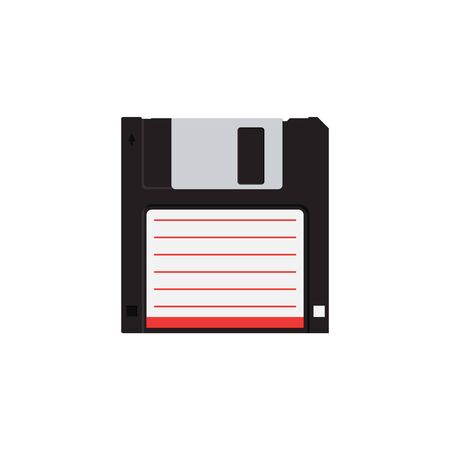 Disk on white background vector concept. Floppy illustration in modern flat style. Color picture for design web site, web banner, printed material. Floppy disk icon. Disk flat vector element.のイラスト素材