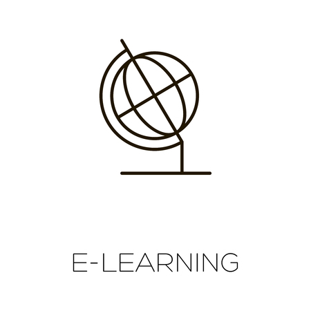 Globe line icon. High quality black outline Logo for web site design and mobile apps. Vector illustration on a white background.のイラスト素材