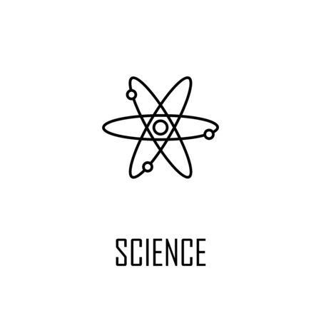 Atom line icon. High quality black outline Logo for web site design and mobile apps. Vector illustration on a white background.のイラスト素材