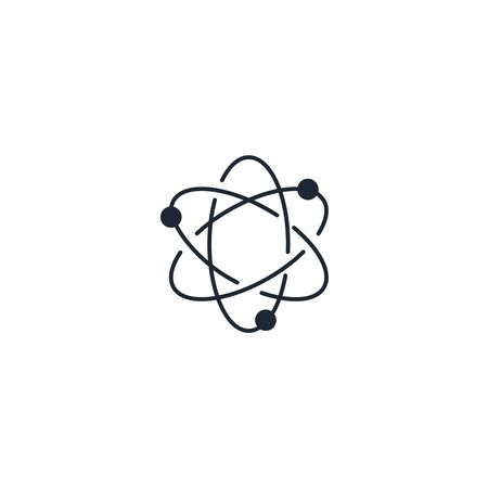 Atom silhouette  icon. High quality black outline Logo for web site design and mobile apps. Vector illustration on a white background.のイラスト素材