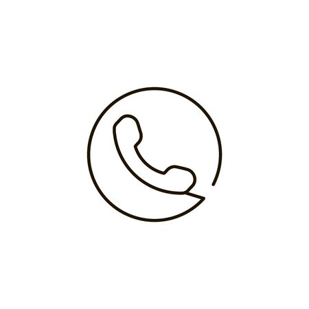 Phone flat icon. Single high quality symbol of line telephone vector for web design or mobile app. Color signs of contact for design logo. Single pictogram of communication on white backgroundのイラスト素材