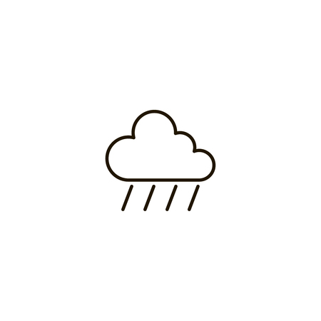 Rain flat icon. Single high quality symbol of line water vector for web design or mobile app. Color sign of cloud for design logo. Single pictogram on white backgroundのイラスト素材