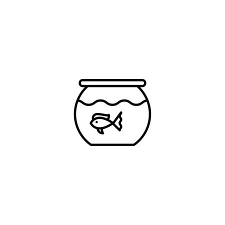 Aquarium flat icon. Single high quality symbol of line pet vector for web design or mobile app. Color sign of fish for design logo. Single pictogram on white backgroundのイラスト素材