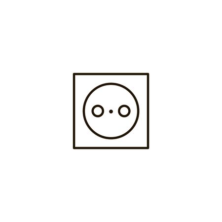 Outlet flat icon. Single high quality symbol of line electricity vector for web design or mobile app. Color sign of energy for design logo. Single pictogram on white backgroundのイラスト素材