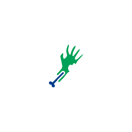 Zombie hand icon flat icon.  Single pictogram on white backgroundのイラスト素材