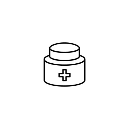 Cream flat icon. Single high quality symbol of line meical vector for web design or mobile app. Single pictogram on white backgroundのイラスト素材