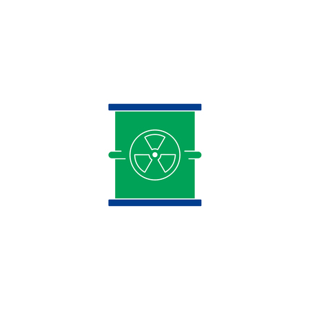 Radiation flat icon. Single high quality symbol of line radioactive vector for web design or mobile app. Color sign of energy for design logo. Single pictogram on white backgroundのイラスト素材