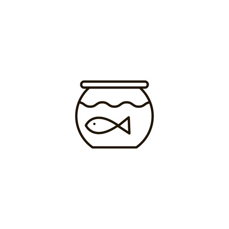 Aquarium flat icon. Single high quality symbol of line water vector for web design or mobile app. Color sign of fish for design logo. Single pictogram on white backgroundのイラスト素材