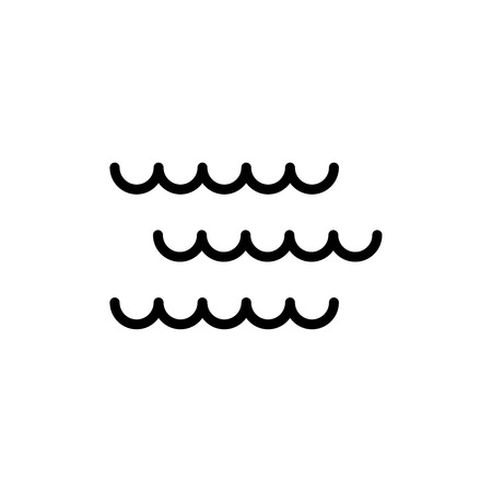 Water flat icon. Single high quality outline symbol of summer for web design or mobile app. Thin line signs of swiming for design logo, visit card, etc. Outline logo of waveのイラスト素材