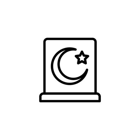 Grave flat icon. Single high quality outline symbol of funeral for web design or mobile app. Thin line signs of death for design logo, visit card, etc. Outline logo of life.のイラスト素材