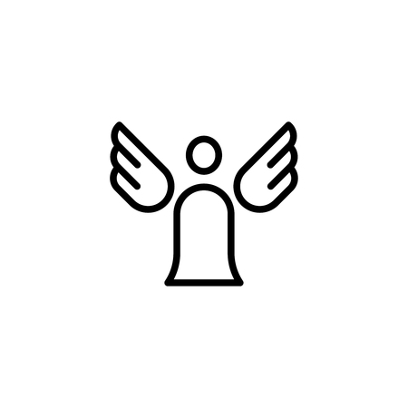 Angel flat icon. Single high quality outline symbol of funeral for web design or mobile app. Thin line signs of death for design icon, visit card, etc. Outline icon of life.のイラスト素材