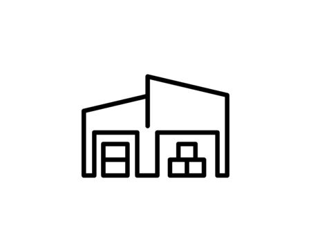 Warehouse line icon. Vector symbol in trendy flat style on white background. Warehouse sing for design.のイラスト素材