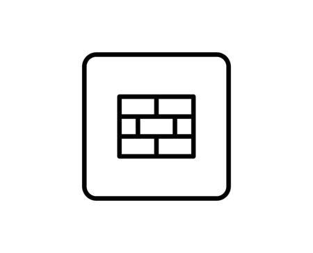 Wall line icon. Vector symbol in trendy flat style on white background. Wall sing for design.のイラスト素材