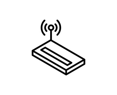 Wifi router premium line icon. Simple high quality pictogram. Modern outline style icons. Stroke vector illustration on a white background.のイラスト素材