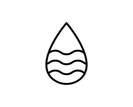 Water line icon. High quality outline symbol for web design or mobile app. Thin line sign for design logo. Black outline pictogram on white backgroundのイラスト素材