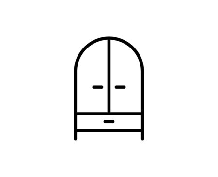 Wardrobe premium line icon. Simple high quality pictogram. Modern outline style icons. Stroke vector illustration on a white backgroundのイラスト素材