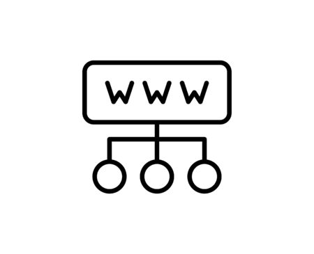 WWW flat icon. Single high quality outline symbol for web design or mobile app.  WWW thin line signs for design logo, visit card, etc.のイラスト素材