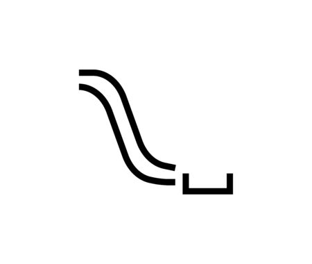 Line water slide icon isolated on white background. Outline aquapark symbol for website design, mobile application, ui. Water pictogram.のイラスト素材