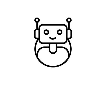 Bot line icon. Vector symbol in trendy flat style on white background. Web sing for design.のイラスト素材