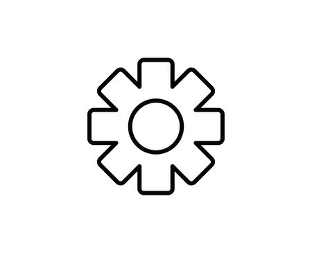 Gear line icon. Vector symbol in trendy flat style on white background. Web sing for design.のイラスト素材