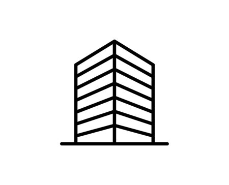 Building  flat icon. Thin line signs of bone for design logo, visit card, etc. Single high-quality outline symbol for web design or mobile app. Building  outline pictogram.のイラスト素材