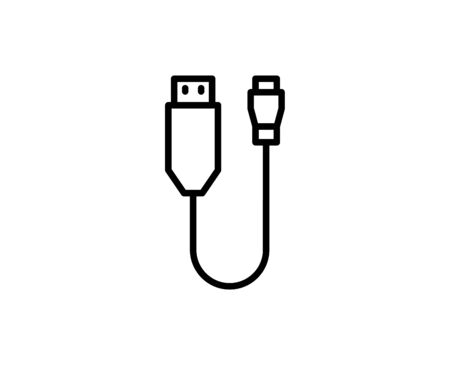 Usb line icon. Vector symbol in trendy flat style on white background. Web sing for design.