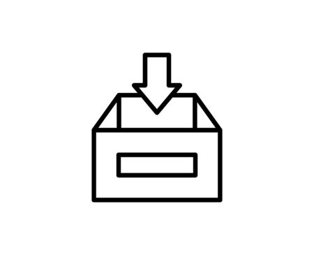 Box line icon. High quality outline symbol for web design or mobile app. Thin line sign for design logo. Black outline pictogram on white backgroundのイラスト素材