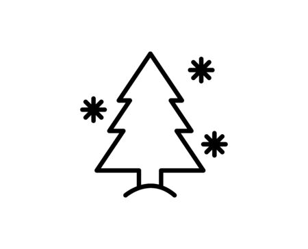 Christmas tree premium line icon.のイラスト素材