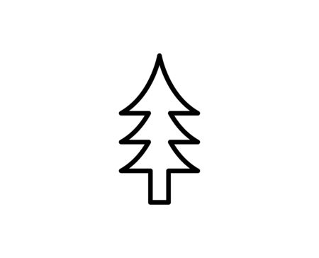 Christmas tree premium line icon.のイラスト素材