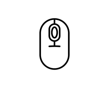 Computer mouse line icon. Vector symbol in trendy flat style on white background. Web sing for design.のイラスト素材