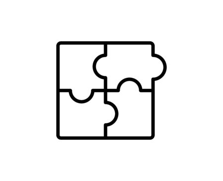 Puzzle line icon. Vector symbol in trendy flat style on white background. Web sing for design.のイラスト素材