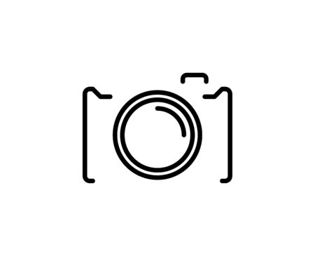 Camera line icon. Vector symbol in trendy flat style on white background. Web sing for design.のイラスト素材
