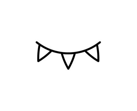Garland flat icon. Thin line signs for design logo, visit card, etc. Single high-quality outline symbol for web design or mobile app. Garland outline pictogram.のイラスト素材