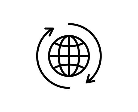 Globe line icon. Vector symbol in trendy flat style on white background. Web sing for design.のイラスト素材