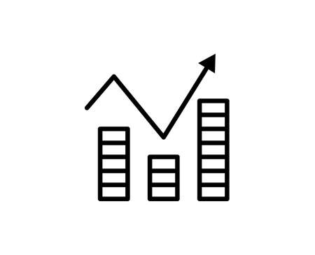 Growth line icon. Vector symbol in trendy flat style on white background. Growth sing for design.のイラスト素材